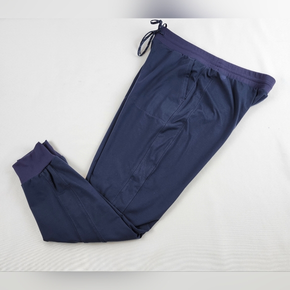 ZELLA Navy Blue Poly Cotton Drawstring Athletic Workout Jogger Pants Small - Picture 1 of 9
